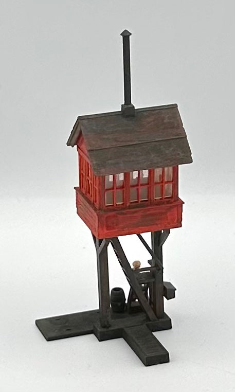 HO Scale Custom Built /Painted Weathered Elevated Trackside Signal Box