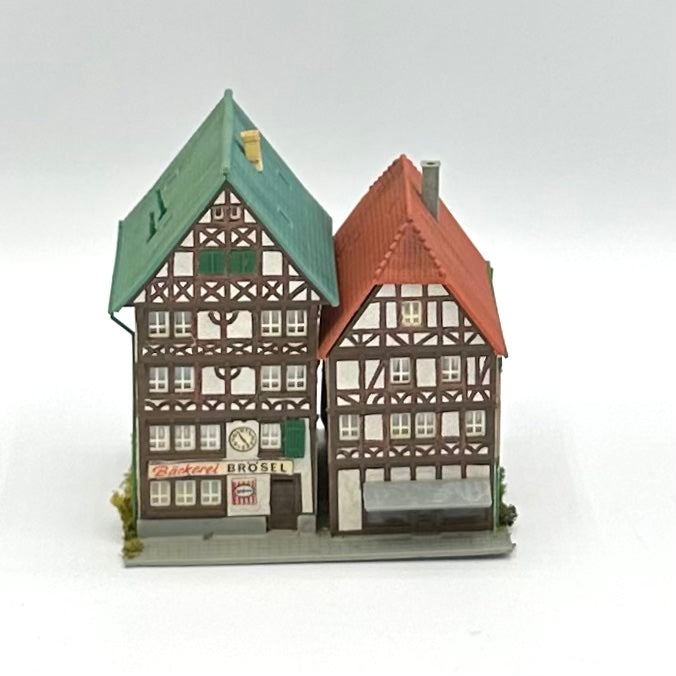 Kibri Z Scale Two Timber Framed Houses/ Shops. Fully Assembled