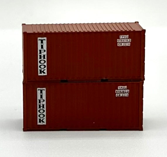 Deluxe N Scale TIPHOOK 20' High Cube Corrugated Containers 2 pc.