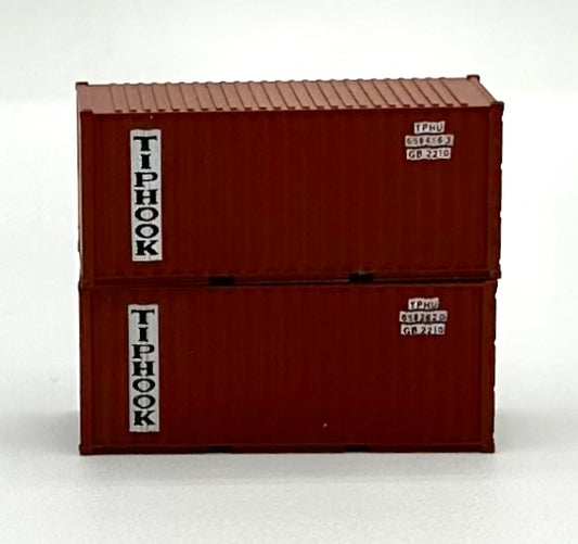 Deluxe N Scale TIPHOOK 20' High Cube Corrugated Containers 2 pc.