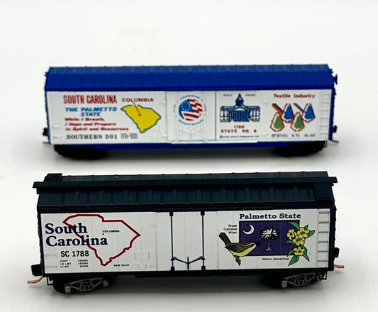 Micro Trains 21378 South Carolina State Car, Kadee 38110 BiCentennial South Carolina Box Car