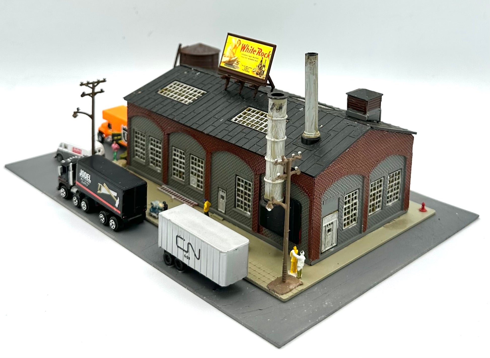 N Scale Custom Brick Built Weathered Single Story Factory Building Dio ...