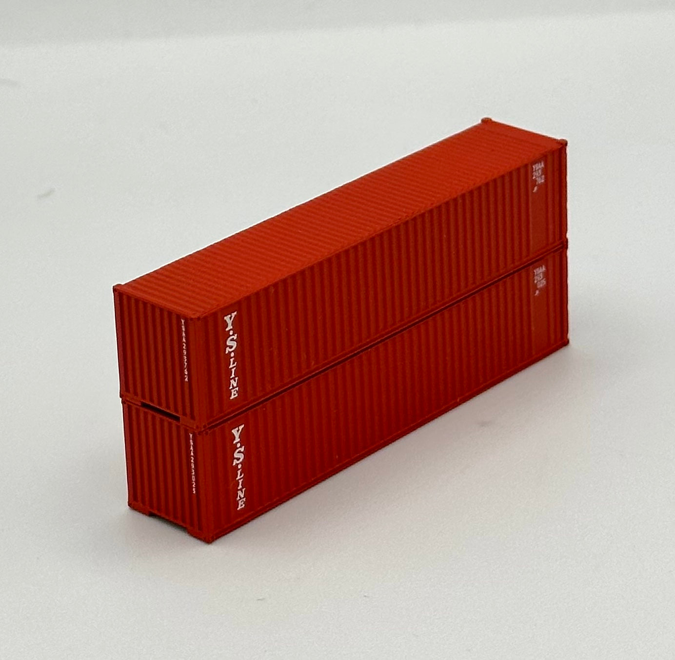 Deluxe N Scale YS Line 40' High Cube Ribbed Containers 2 pc.