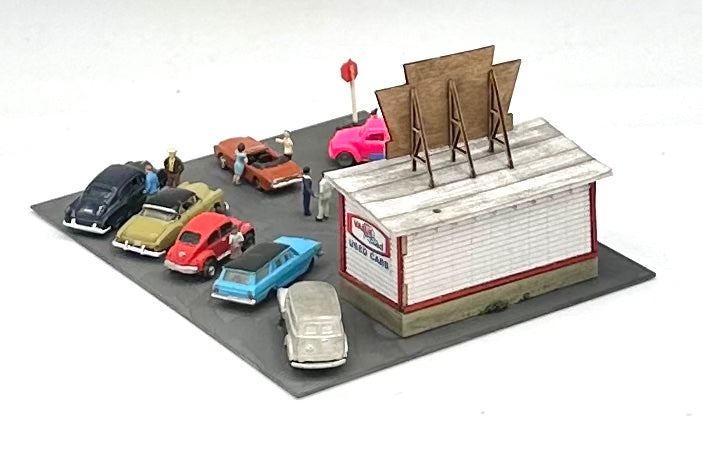 Blair Line N Scale Laser Cut Wood&nbsp; "A-Z Auto Sales " Building + Vehicles Diorama