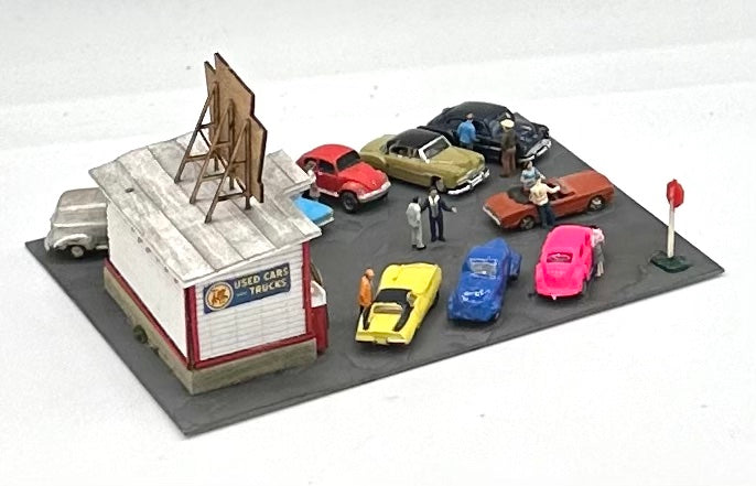 Blair Line N Scale Laser Cut Wood&nbsp; "A-Z Auto Sales " Building + Vehicles Diorama